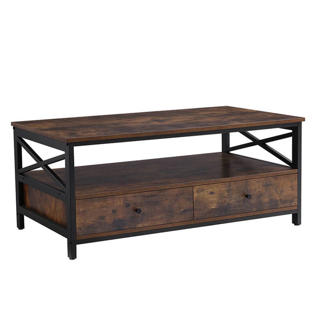 "Moderne Salontafel met 2 Lades – Hout & Metaal"