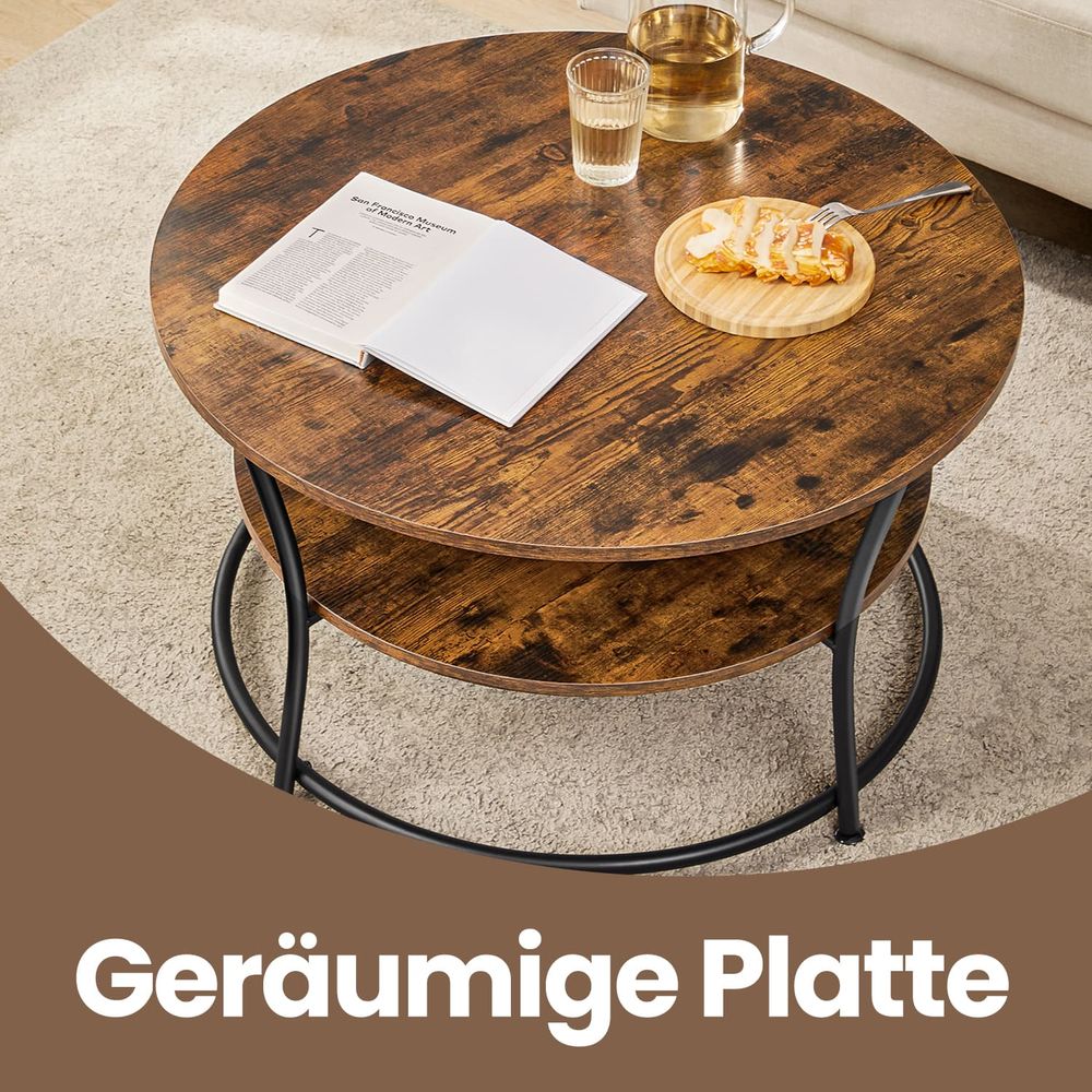 Ronde Salontafel met Opbergruimte – Woonkamertafel / Sofa Tafel