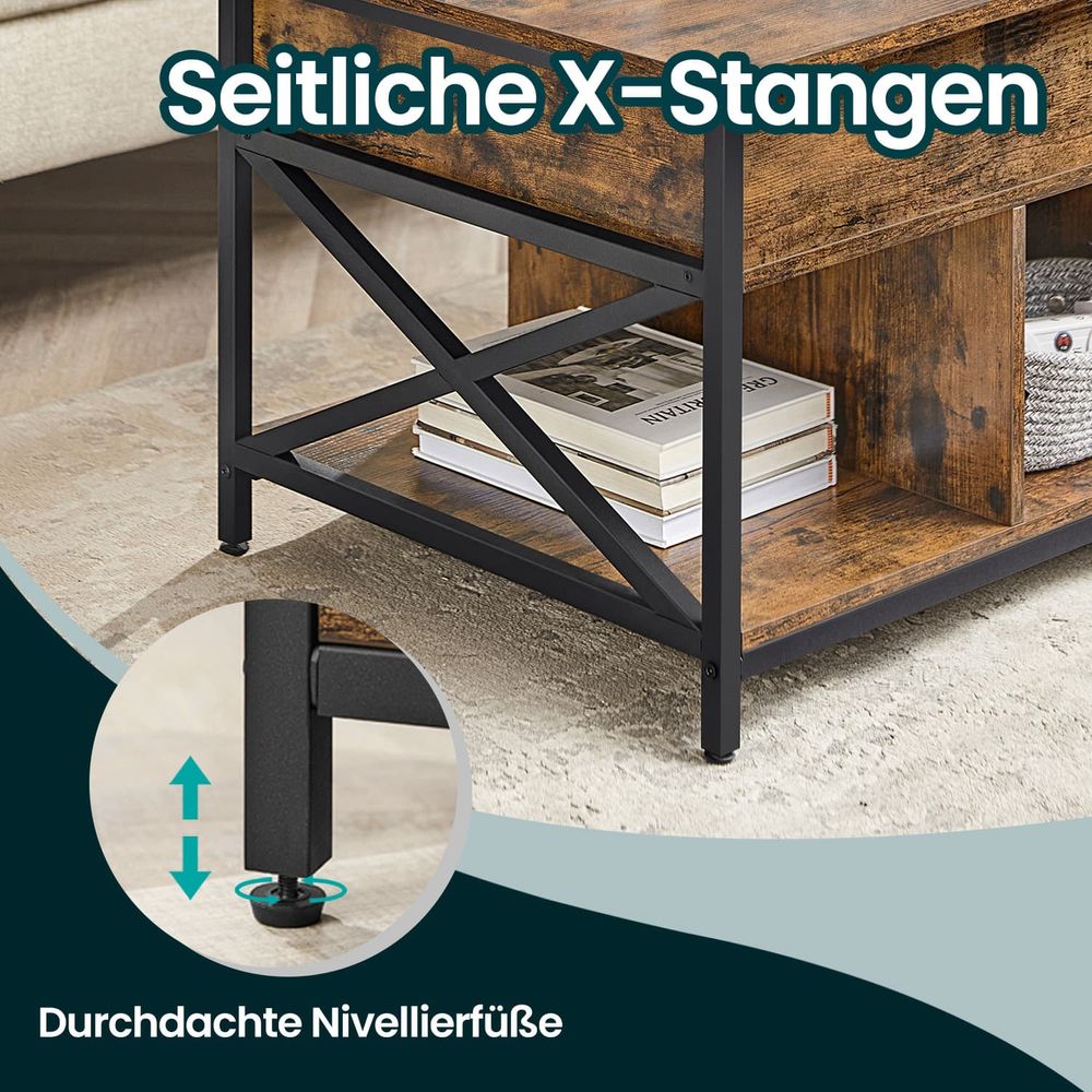 "In Hoogte Verstelbare Salontafel – 60x100 cm (48–62 cm hoog)"