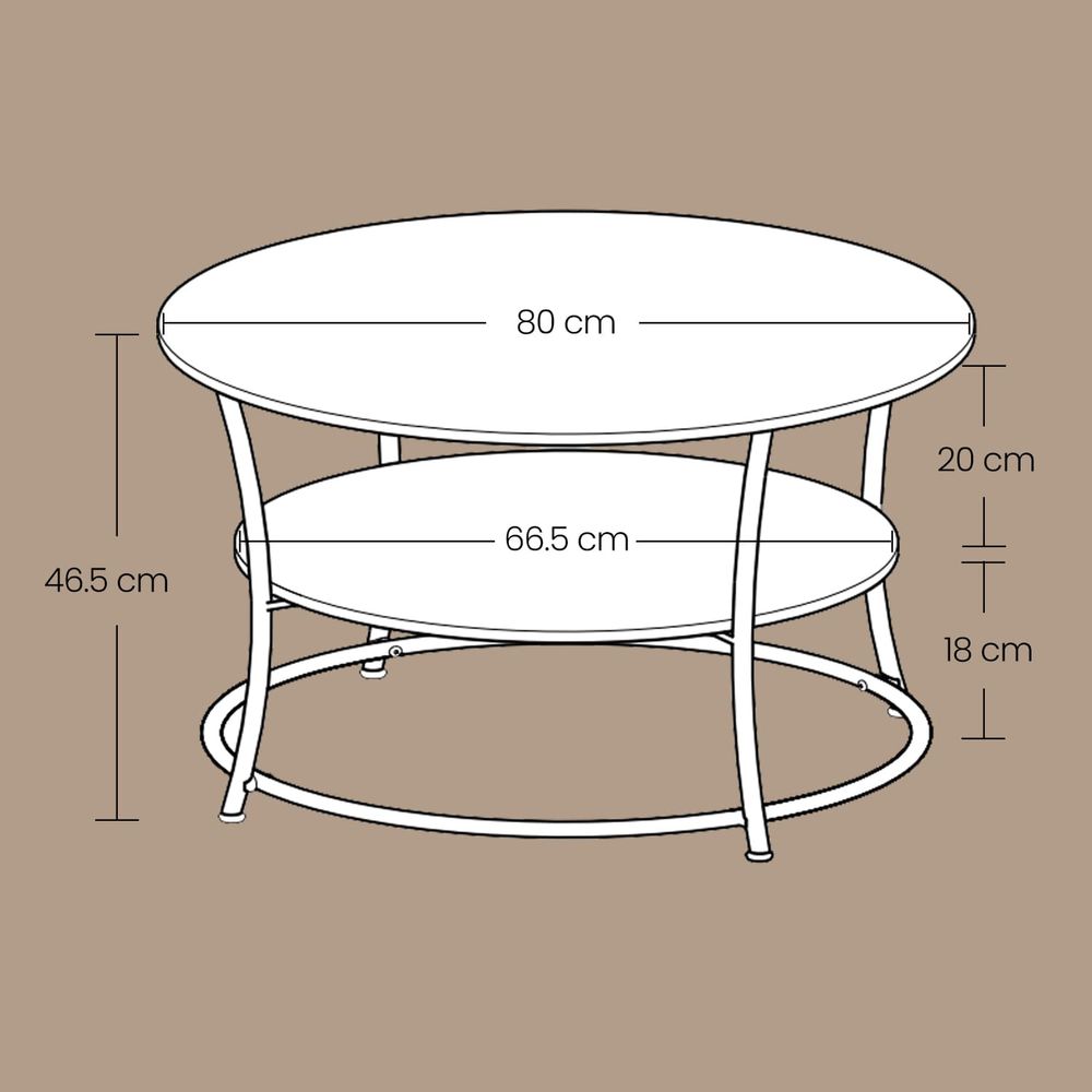 Ronde Salontafel met Opbergruimte – Woonkamertafel / Sofa Tafel