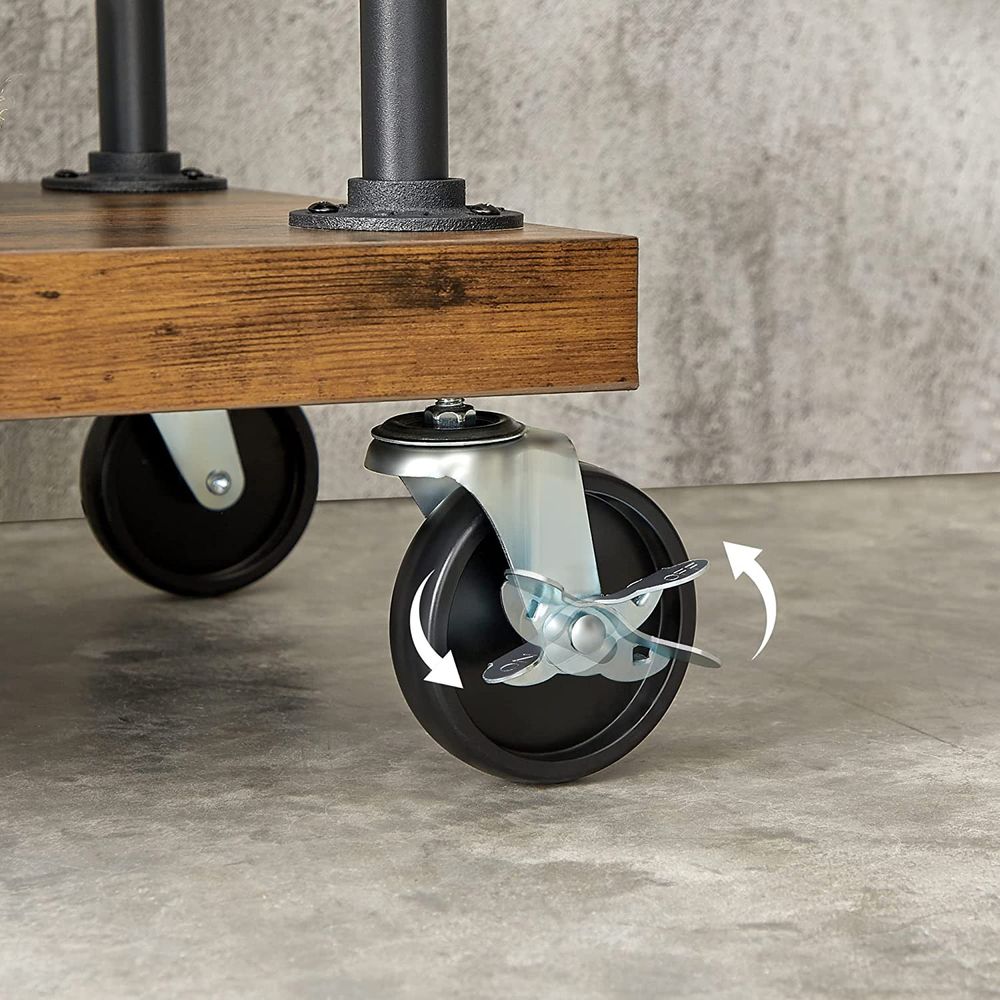 Signature Home Industriële Garderobekast – Kledingrek met Kledingstang en Draadplanken-Metalen KastMetalen Kast met Draadplanken