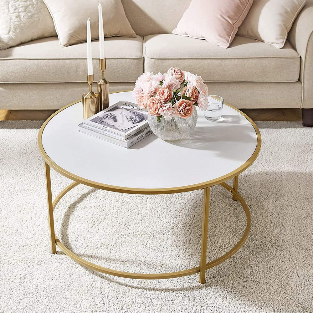 Moderne Ronde Salontafel – Metalen Onderstel