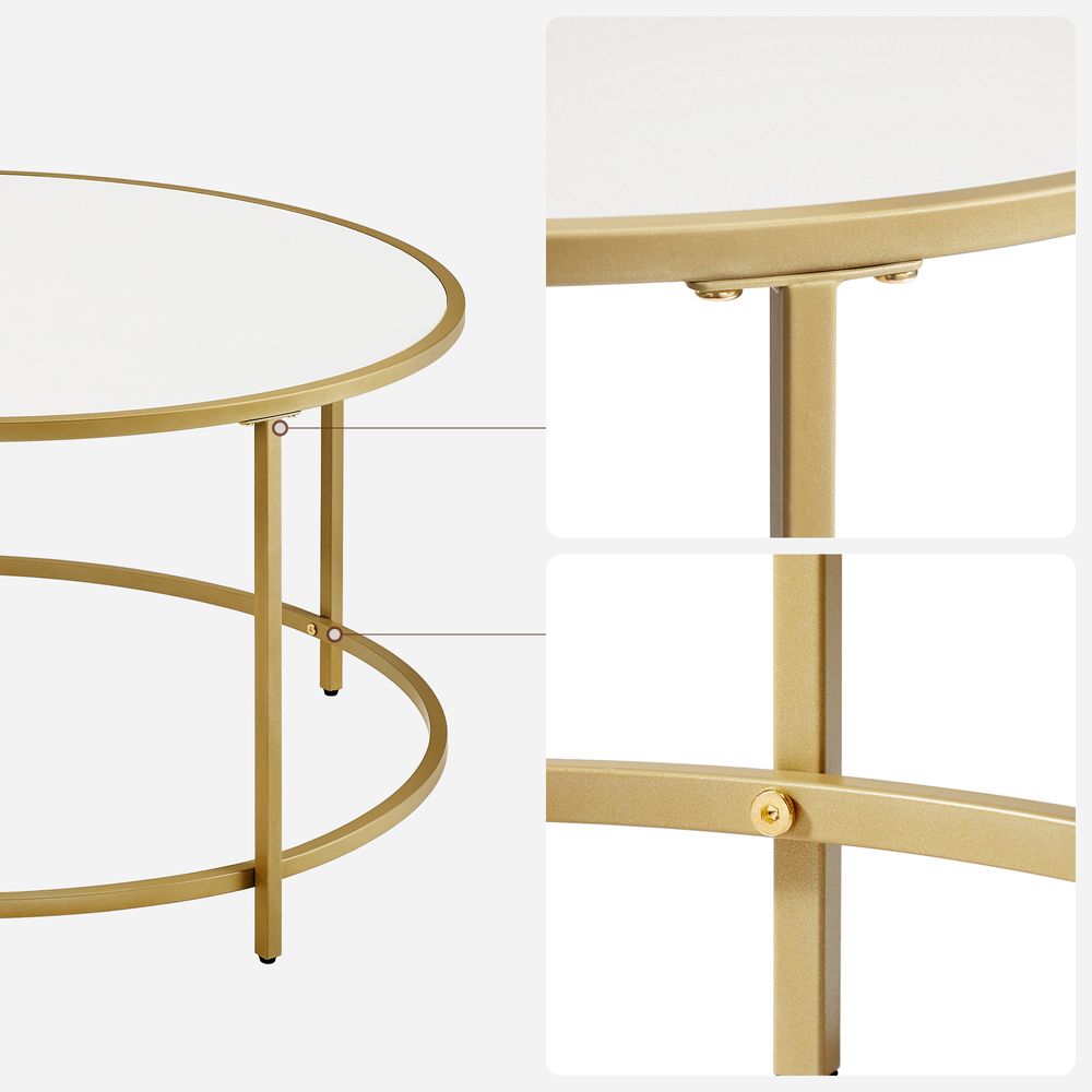 Moderne Ronde Salontafel – Metalen Onderstel