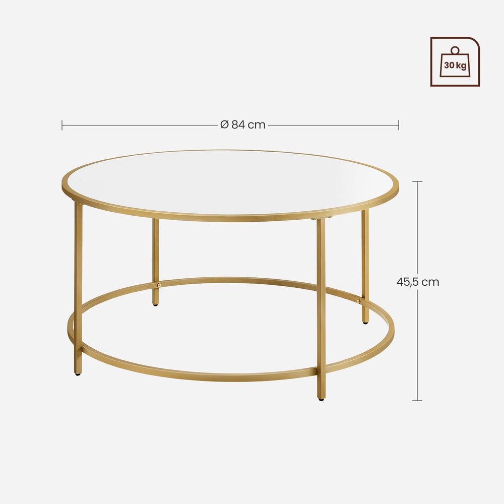 Moderne Ronde Salontafel – Metalen Onderstel