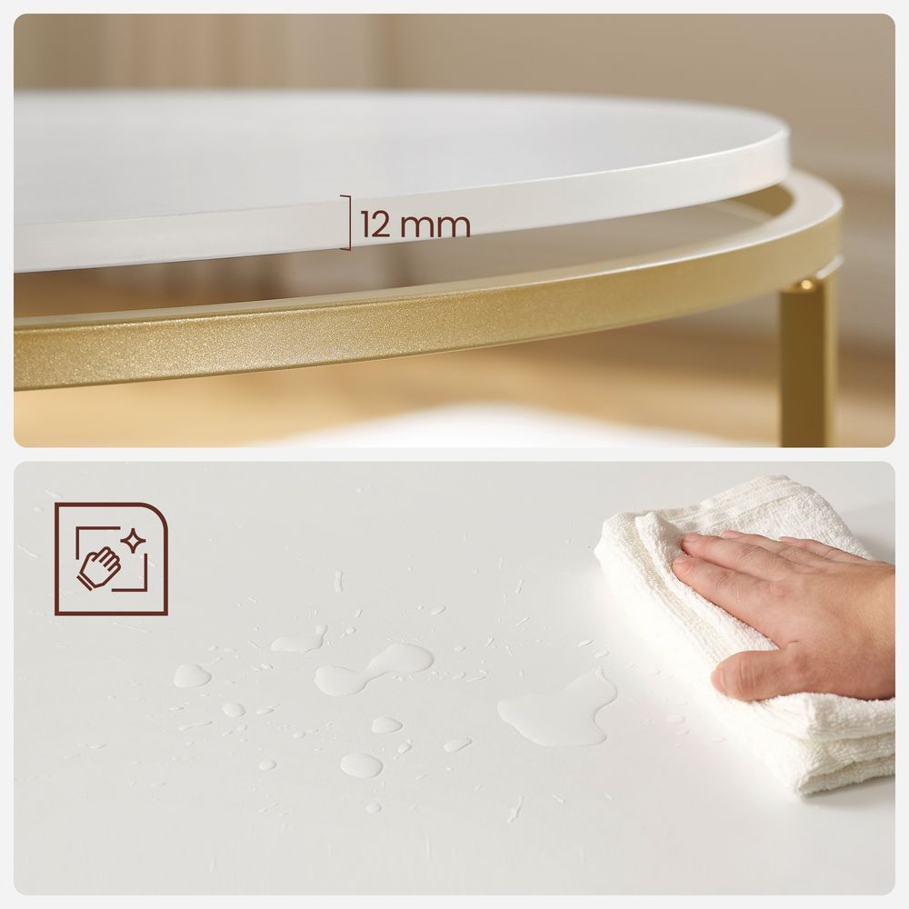 Moderne Ronde Salontafel – Metalen Onderstel