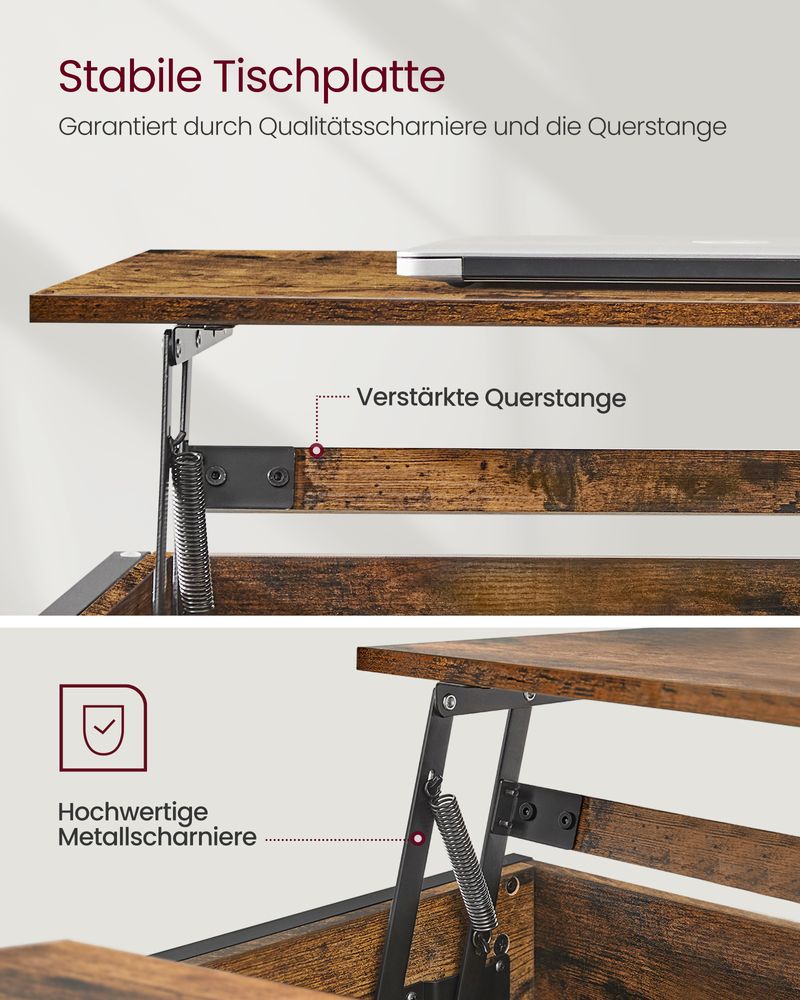 Moderne Verstelbare Salontafel – 60x100 cm, Hoogte 48–62 cm