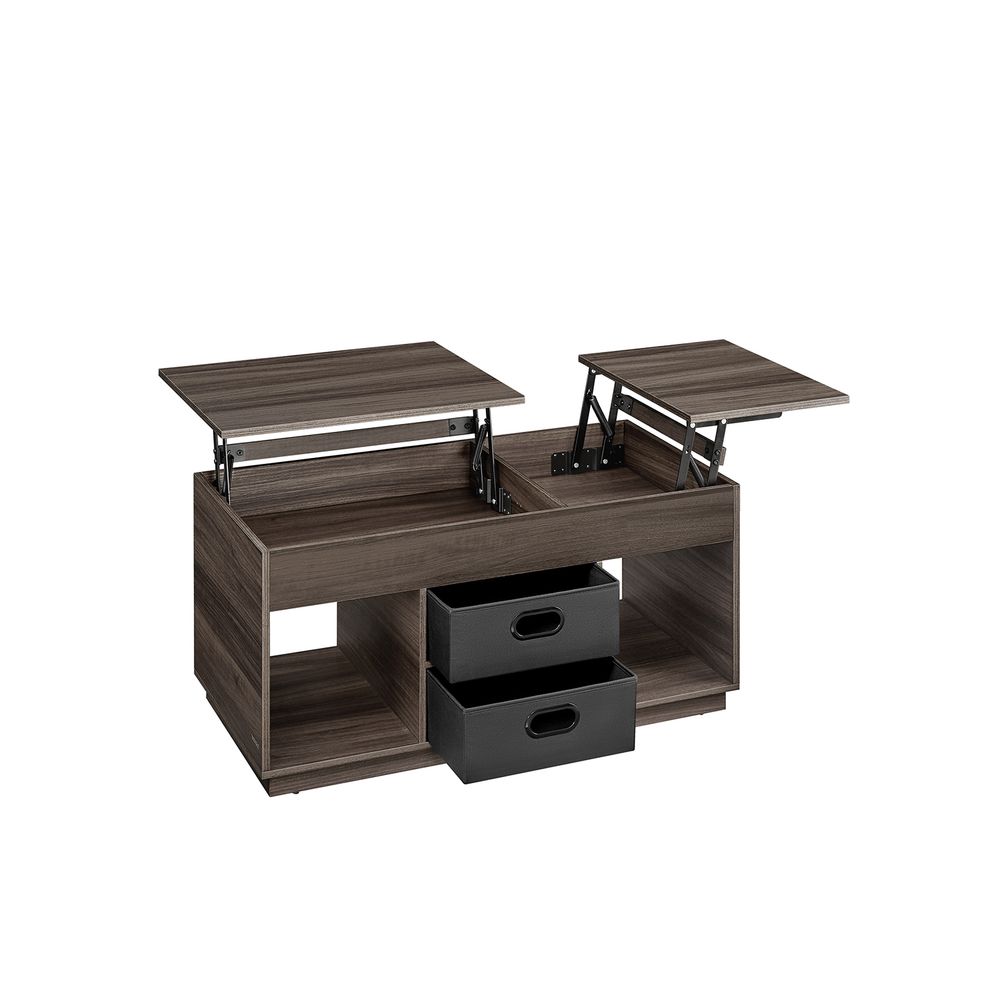 Houten Salontafel met Opbergruimte – 2 Lades – Ash Brown
