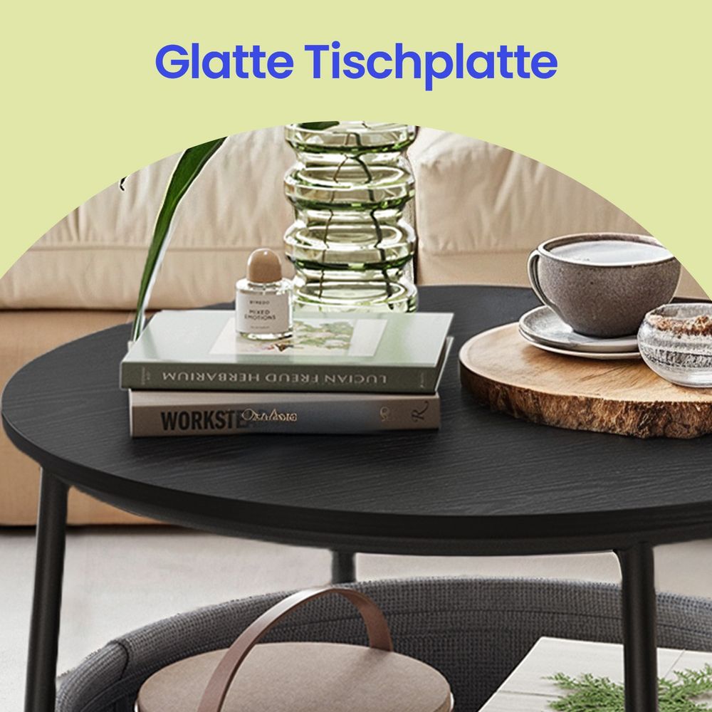 "Moderne Salontafel met Opbergvak – Zwart & Grijs"