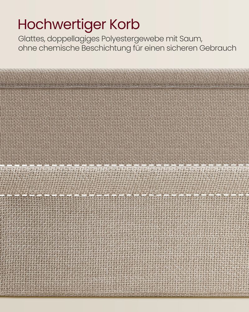 "Vierkante Bijzettafel met Stoffen Opbergmand"