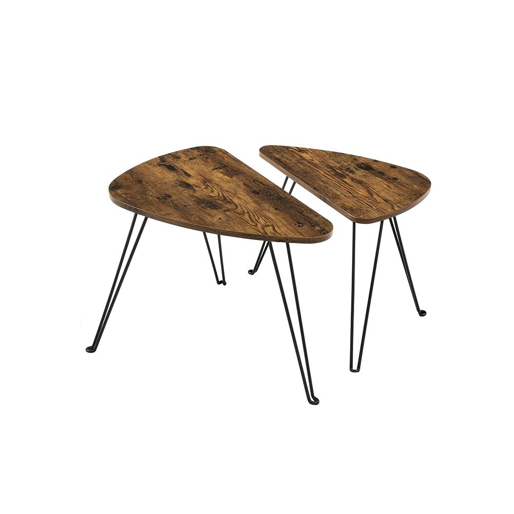 Salontafel Set van 2 – Moderne Ronde Bijzettafels voor de Woonkamer