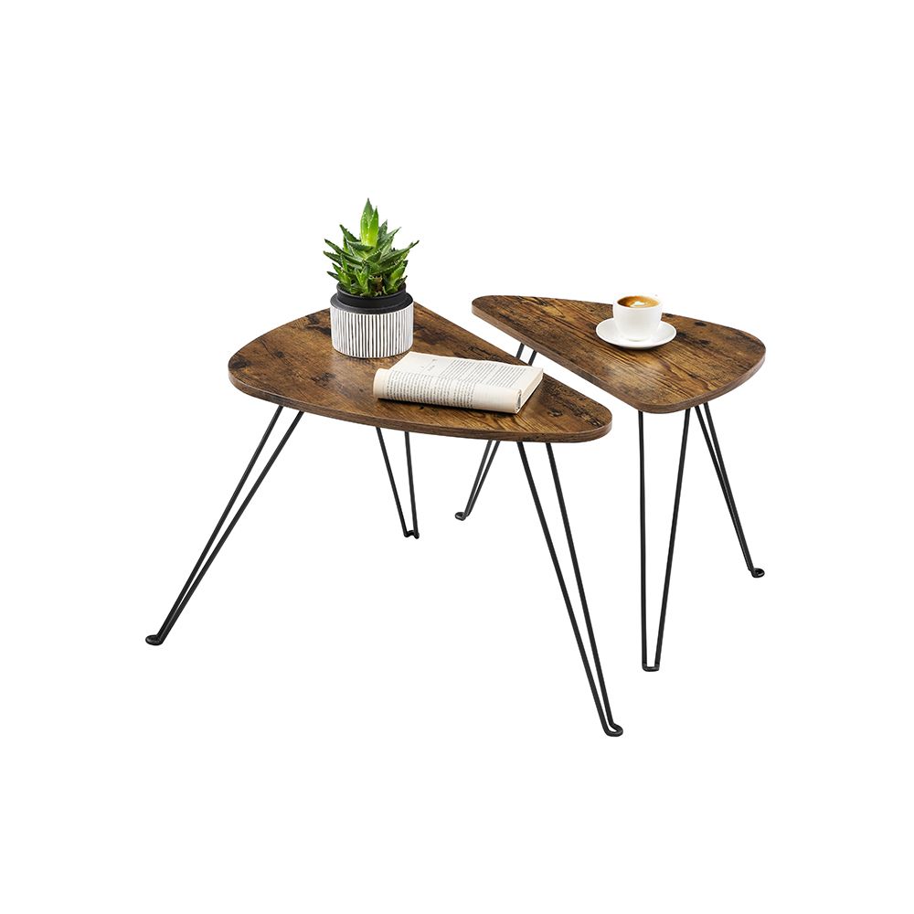 Salontafel Set van 2 – Moderne Ronde Bijzettafels voor de Woonkamer