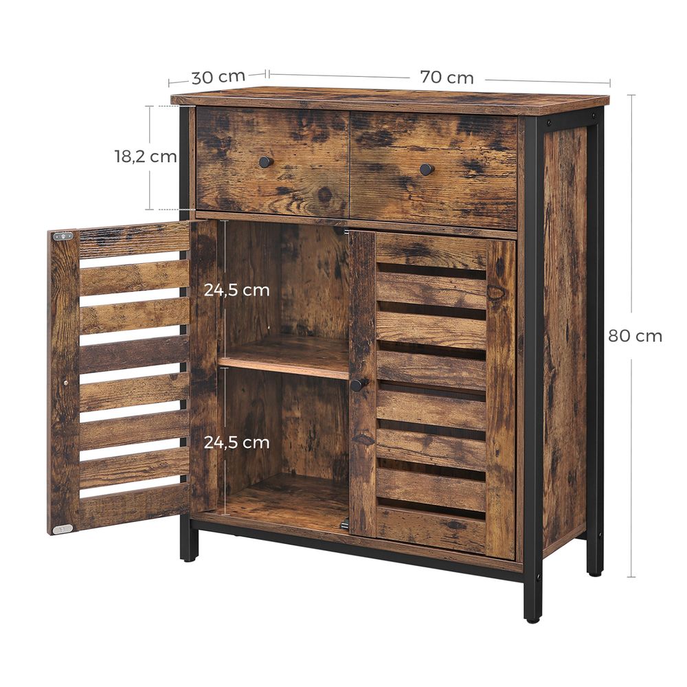 Houten Side Cabinet met Lade voor Woonkamer & Slaapkamer|Ruimtebesparend Design|Stijlvolle & Functionele Opbergruimte