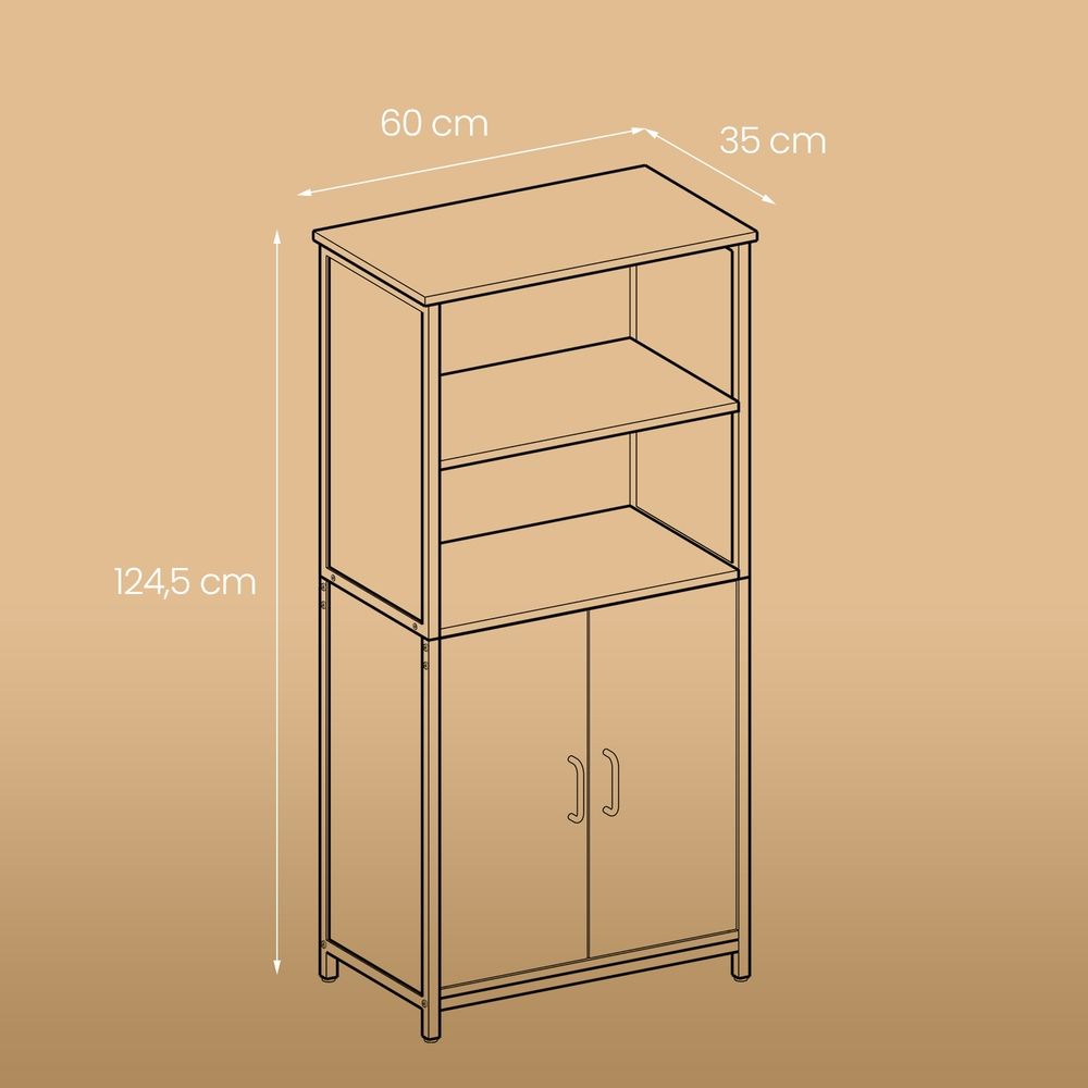 2-Compartiment Boekenkast met Verstelbare Planken – Boekenrek en Opbergkast|Open Opbergkast voor Woonkamer & Kantoor