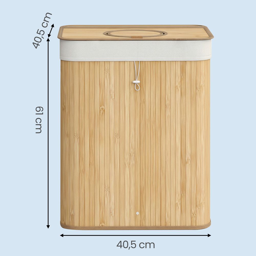 Signature Home Bamboe Statiegeld Flessenbak 95 Liter – Verzamelcontainer met Deksel
