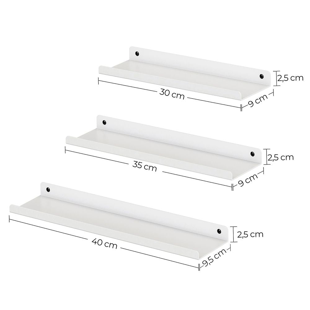 Signature Home Metalen Wandplank Wit – Fotoplank voor Lijsten en Decoratie, Wandplank voor Foto’s