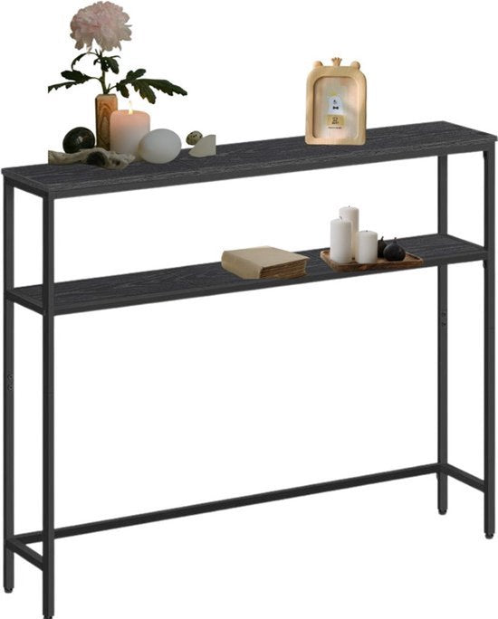 Side table - with steel frame and wheels