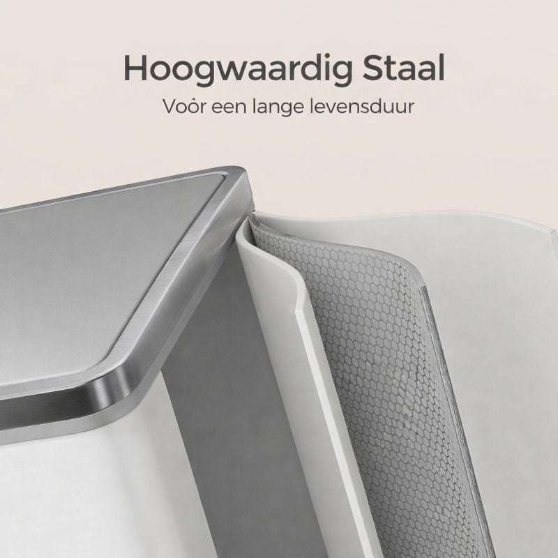 Signature Home Afvalbak 2 x 30 Liter met 2 Compartimenten – Dubbele Prullenbak voor Afvalscheiding