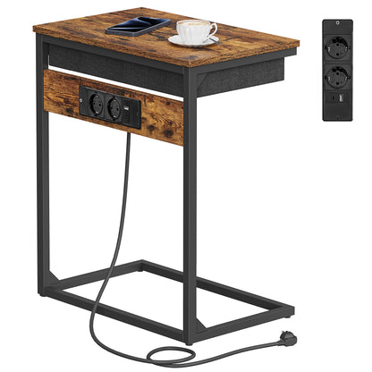Malmo Bijzettafel - Laptoptafel - Nachtkastje - Banktafel - bijzettafel met laadstation
