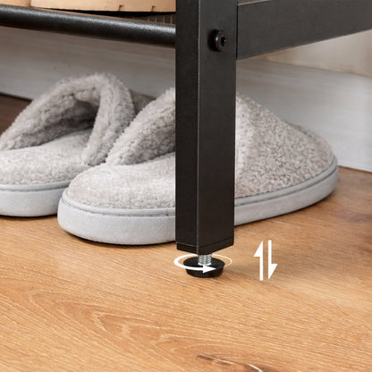 Schoenenrek 8 Lagen - Schoenenkast - Open Schoenenkast verstelbaar - Opbergrek - Hout & Metaal - voor 24-32 paar schoenen - Bruin Zwart - 75 x 30 x 137 cm