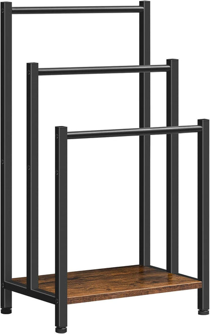 Signature Home Vrijstaand Handdoekenrek met 3 Stangen – Industriële Handdoekhouder & Handdoekladder – Ruimtebesparend Rek voor Badhanddoeken, Kleding, Dekens en Tijdschriften – Voor Badkamer