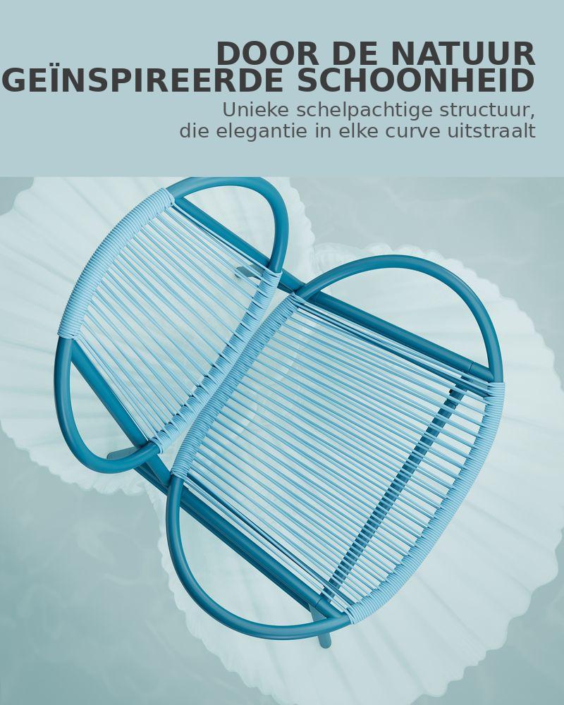 Signature Home Balkonset 3-delig – Tafel en 2 Stoelen, Bistroset Balkon Meubels, Tuinset in Zeeblauw