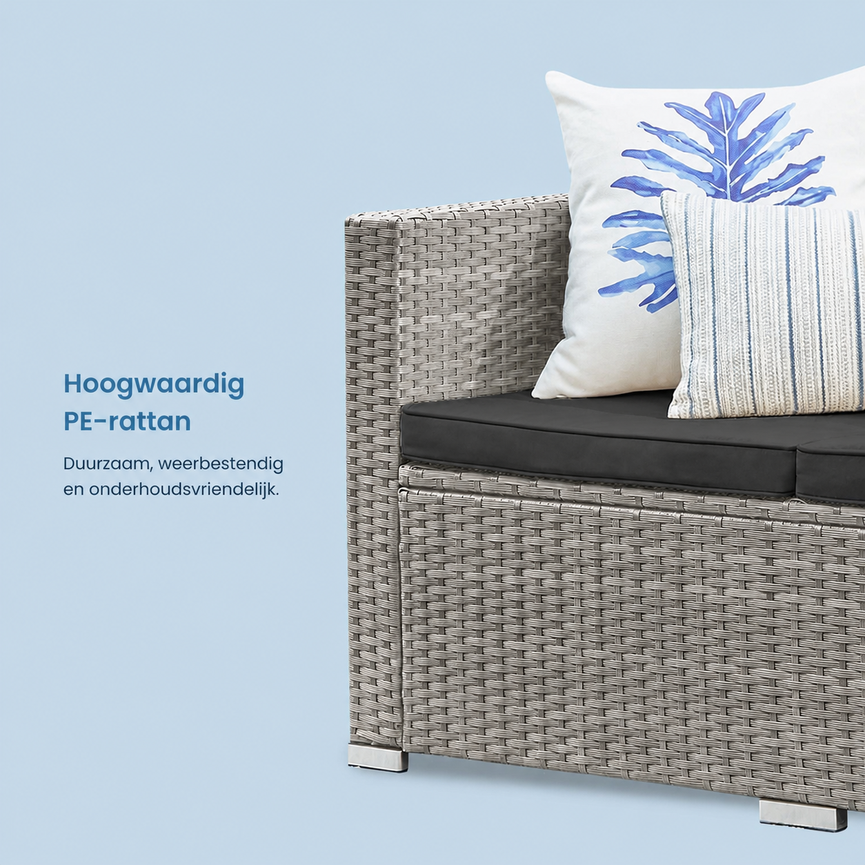 Signature Home Tuinmeubelset van PE Polyrattan – Balkon & Patio Meubelen, Weerbestendige Loungeset voor Tuin en Terras