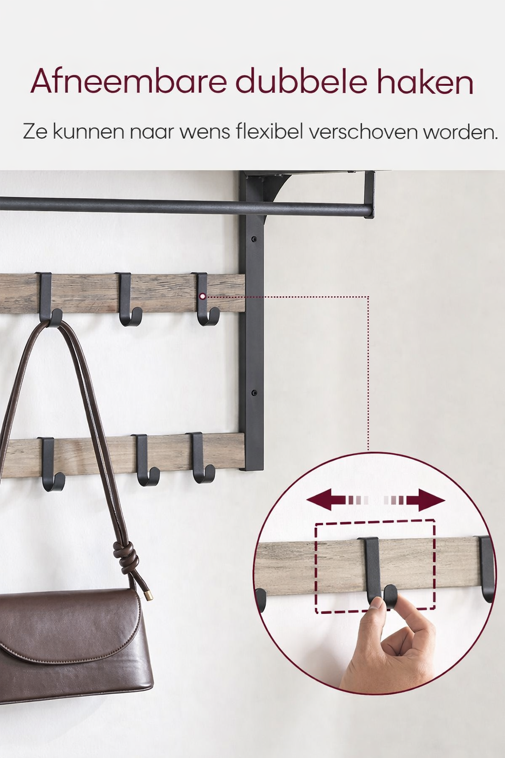Signature Home Wandrek met Kledingstang – Moderne Wandgarderobe voor Hal, Gang en Slaapkamer