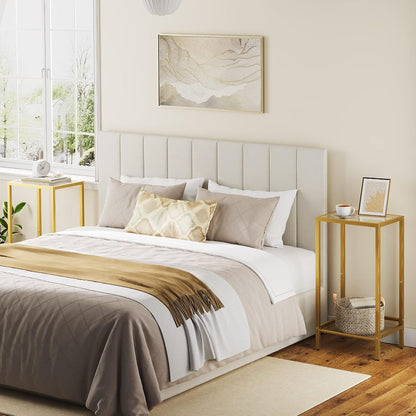 Signature Home Hoge Bijzettafel – Smalle Telefoontafel met Verstelbare Metalen Gaasplank – Nachtkastje & Banktafel – 37 × 27 × 72,5 cm – Industrieel Design voor Woonkamer, Hal en Kantoor