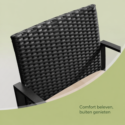 Signature Home Polyrattan Balkonset – Tuinmeubelset van PE Rotan, Weerbestendige Balkon- en Tuinmeubelen voor Terras en Buiten