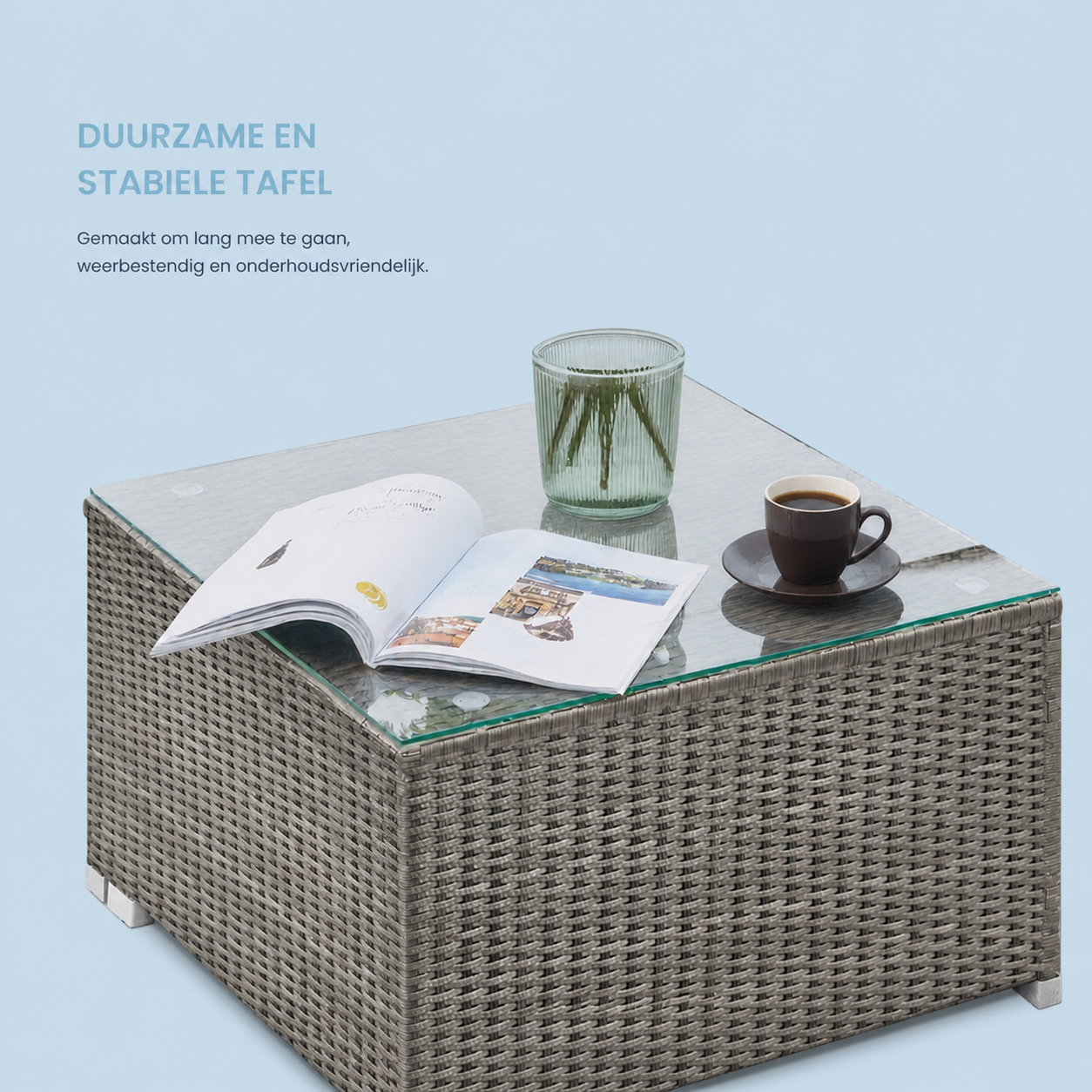 Signature Home Tuinmeubelset van PE Polyrattan – Balkon & Patio Meubelen, Weerbestendige Loungeset voor Tuin en Terras