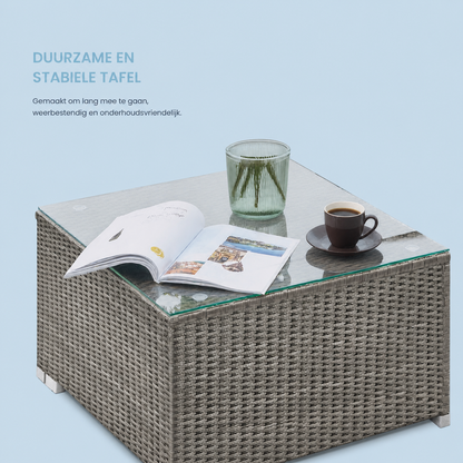 Signature Home Tuinmeubelset van PE Polyrattan – Balkon & Patio Meubelen, Weerbestendige Loungeset voor Tuin en Terras