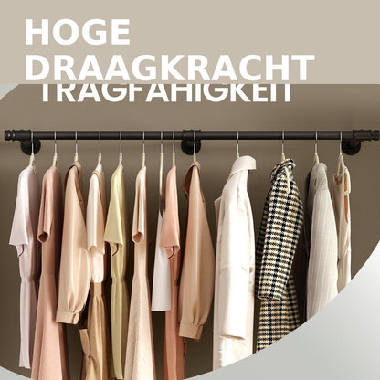 Signature Home Kledingrek voor aan de Wand – Stevige Garderobestang Wandmontage, Industrieel Design