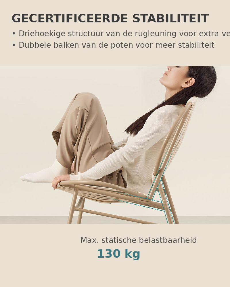 Signature Home Balkonset 3-delig – Bistroset met Tafel en 2 Stoelen, Balkon Meubels, Tuinset in Camel Bruin