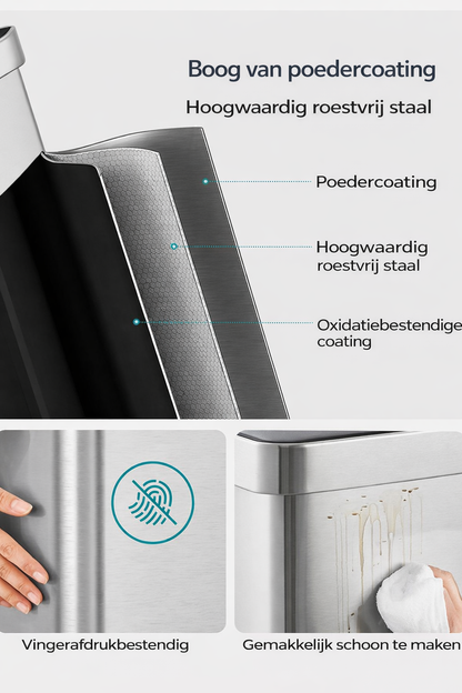 Signature Home Keukenvuilnisbak met Softclose Deksel – Stil Sluitende Prullenbak met Binnenemmer