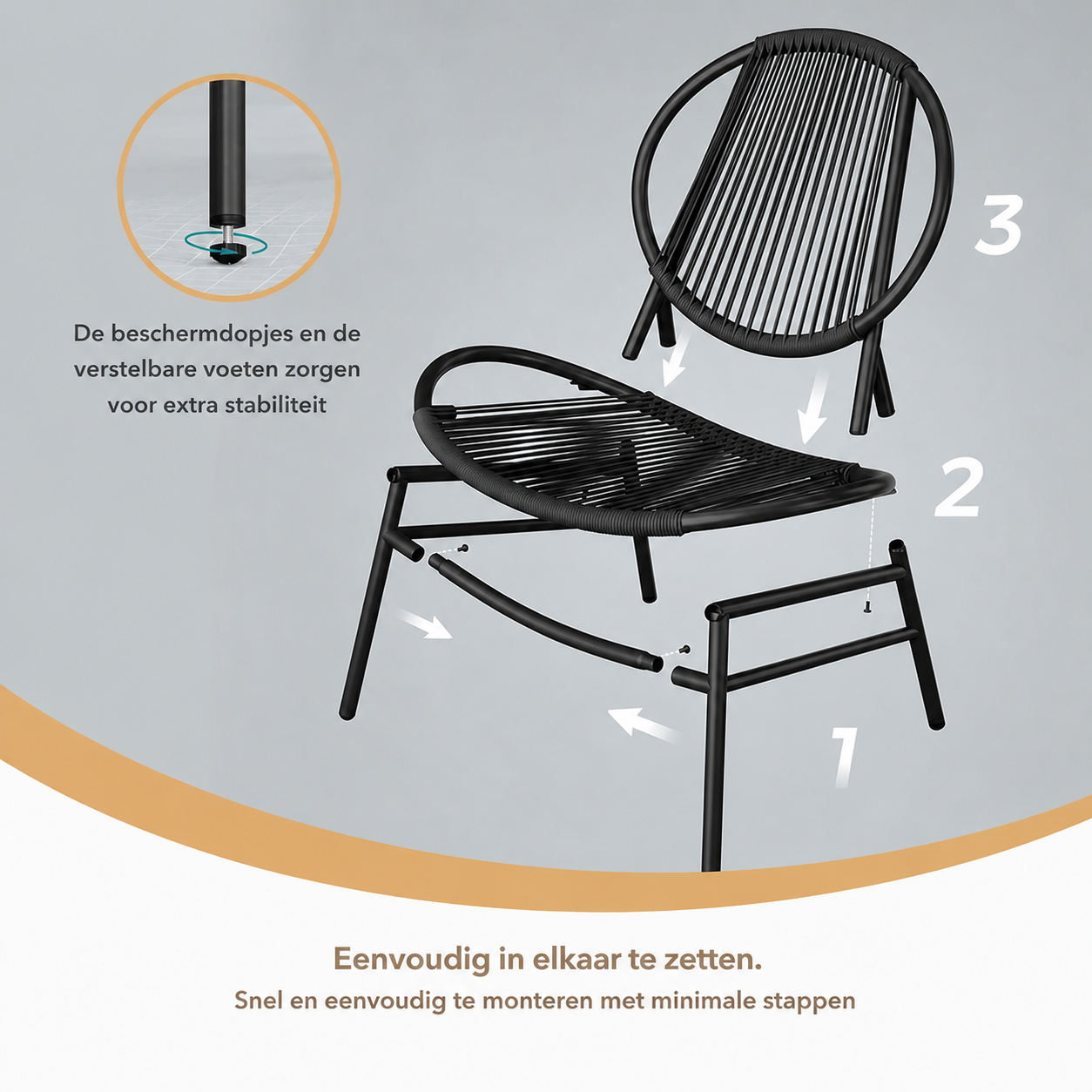 Signature Home Balkonmeubelset 3-delig – Tuinset met Tafel en 2 Stoelen van PE Polyrattan, Weerbestendig & Stijlvol