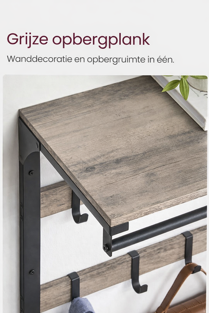 Signature Home Wandrek met Kledingstang – Moderne Wandgarderobe voor Hal, Gang en Slaapkamer