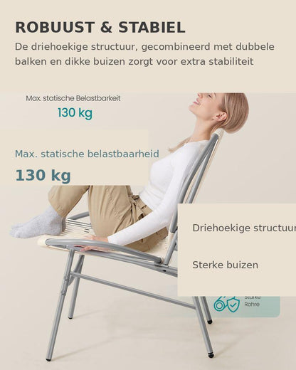 Signature Home Tuinset 3-delig – Polyrattan Balkonset met Tafel en 2 Stoelen, PE Rotan Tuinmeubels in Duifgrijs