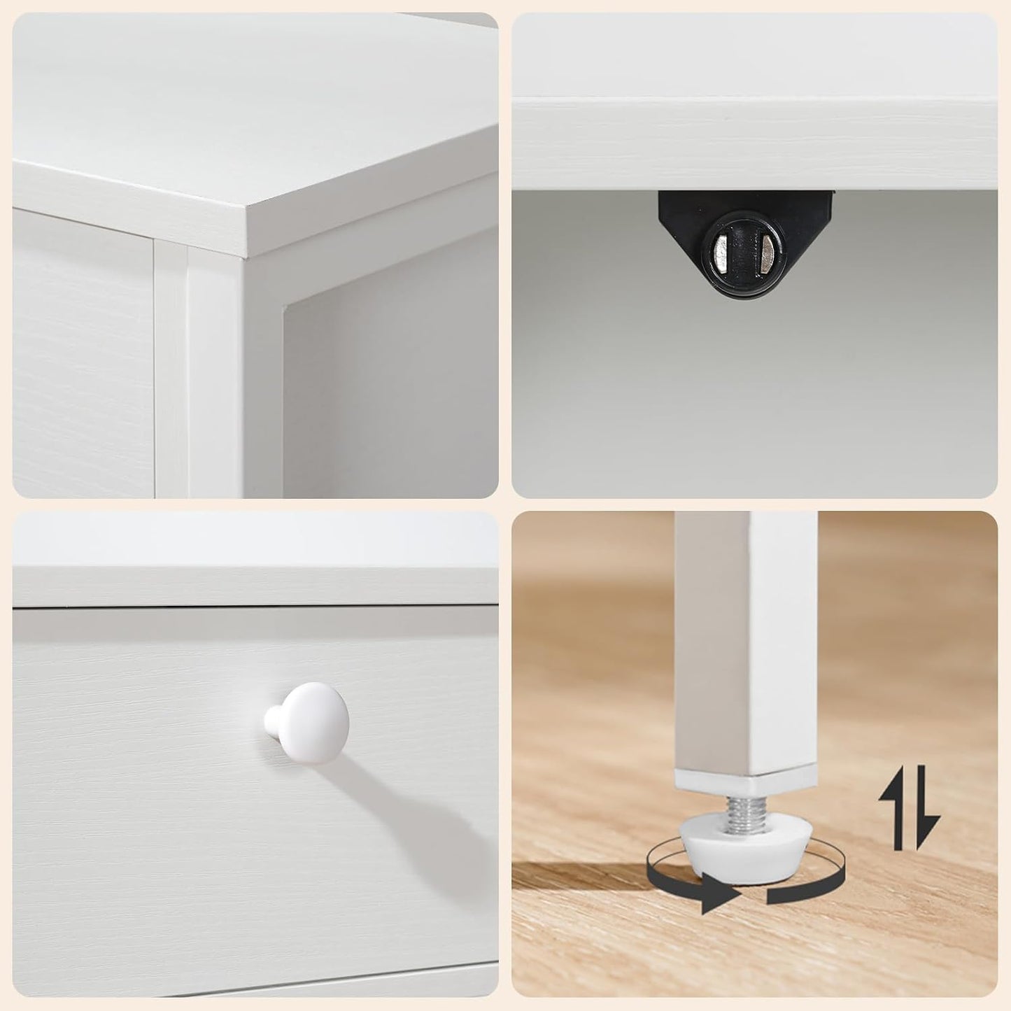 Signature Home Consoletafel met Lade en 2 Opbergplanken, Smalle Haltafel/Sidetable met Stevig Metalen Frame, 100 x 24 x 80 cm, voor Entree, Gang en Woonkamer, Wit