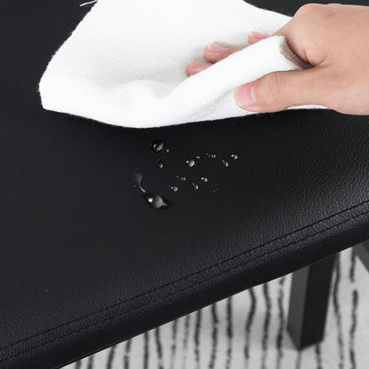 Signature Home Set van 2 Barkrukken – Zwarte Barstoelen met PU-Leren Zitting, Comfortabel Gevoerd & Eenvoudig te Monteren voor Keuken, Bar en Eetkamer