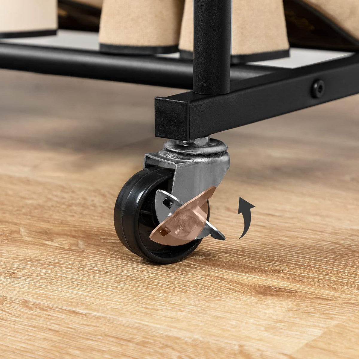 Signature Home Kledingrek op Wielen – Verrijdbaar Garderoberek met 2 Kledingstangen en Opbergplank – Zwaar Belastbaar Kledingrek tot 100 kg – Industrieel Kapstokrek voor Slaapkamer, Hal en Garderobe – Donker