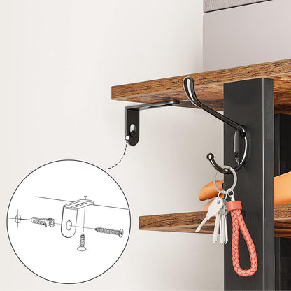 Signature Home Schoenenrek 8 Laags – Smal Schoenenrek 50 cm met 2 Haken – Ruimtebesparende Schoenenkast – Stevig Opbergrek voor Hal, Entree, Woonkamer en Slaapkamer