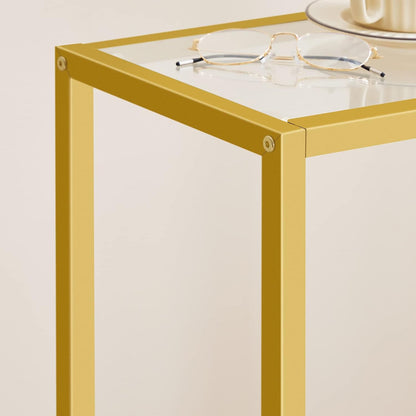 Signature Home Hoge Bijzettafel – Smalle Telefoontafel met Verstelbare Metalen Gaasplank – Nachtkastje & Banktafel – 37 × 27 × 72,5 cm – Industrieel Design voor Woonkamer, Hal en Kantoor