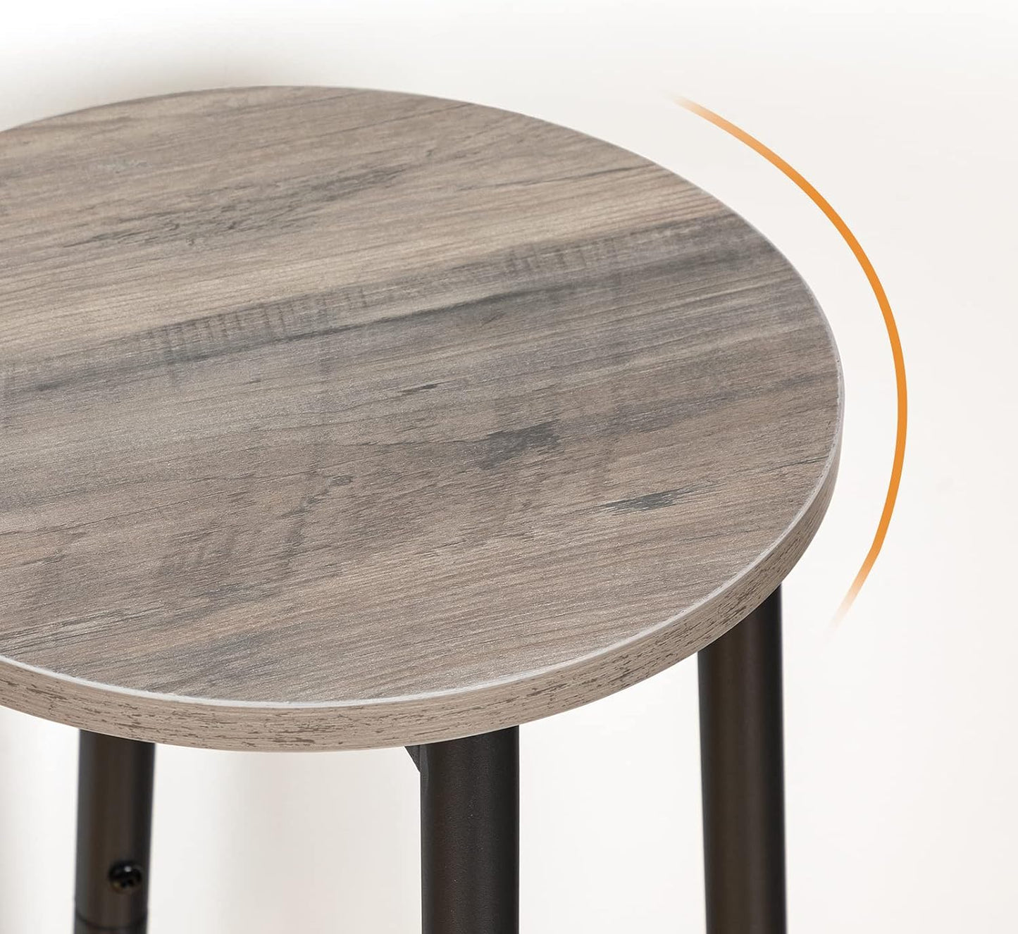 Signature Home Barkrukken Set van 2 – Ronde Barstoelen met Voetensteun, Stevig Metalen Frame, Industriële Keukenkrukken voor Ontbijtbar, Eetkamer en Pub, Greige en Zwart