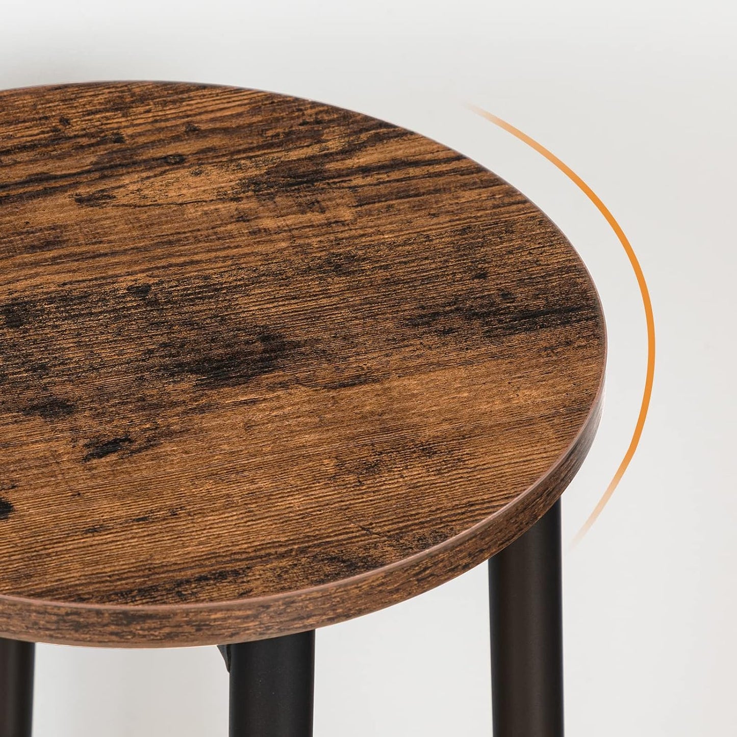 Signature Home Barkrukken Set van 2 – Ronde Ontbijtkrukken met Voetensteun, Stevig Metalen Frame, Industriële Barkrukken voor Keuken, Eetkamer, Bar en Feest, Rustiek Bruin