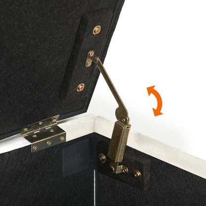 Signature Home 100 cm Speelgoedkist met Fluwelen Bekleding – Opbergbank met Scharnier en Handgrepen, Schoenenbank met Opbergruimte voor Kinderkamer en Woonkamer – Beige