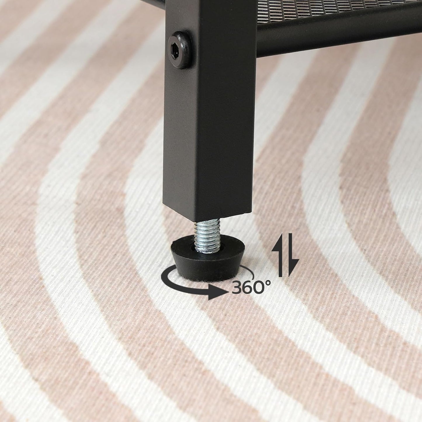Signature Home Bijzettafel met Oplaadstation en Stopcontact – Smal Nachtkastje met Netplank – Hoge Telefoontafel voor Woonkamer en Slaapkamer – Vintage Bruin/Zwart