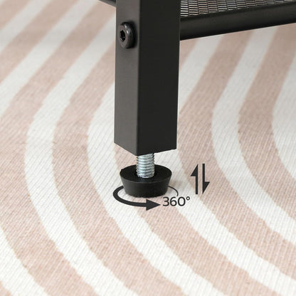 Signature Home Bijzettafel met Oplaadstation en Stopcontact – Smal Nachtkastje met Netplank – Hoge Telefoontafel voor Woonkamer en Slaapkamer – Vintage Bruin/Zwart