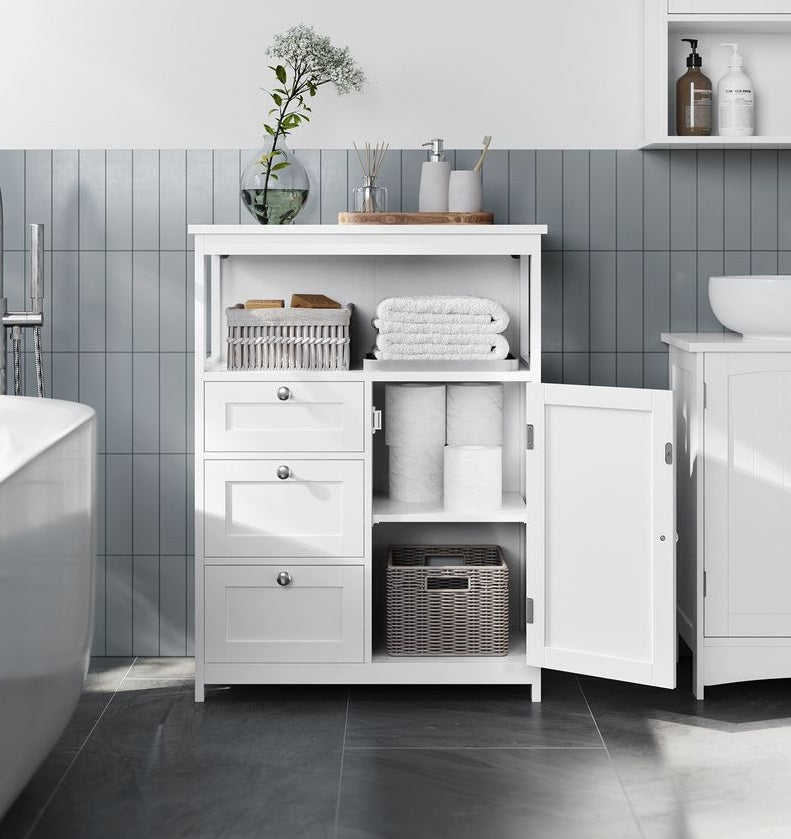 Moderne Badkamerkast met 3 Lades 30x60x80 cm – Ruim en Praktisch Badkamermeubel