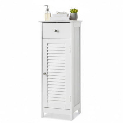 Smalle Badkamerkast met Lade – Vrijstaande Opbergkast voor Badkamer|Praktische Toiletkast