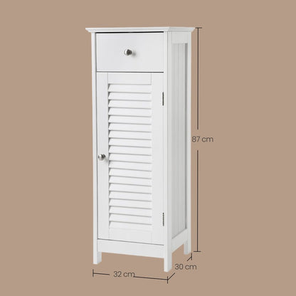 Smalle Badkamerkast met Lade – Vrijstaande Opbergkast voor Badkamer|Praktische Toiletkast